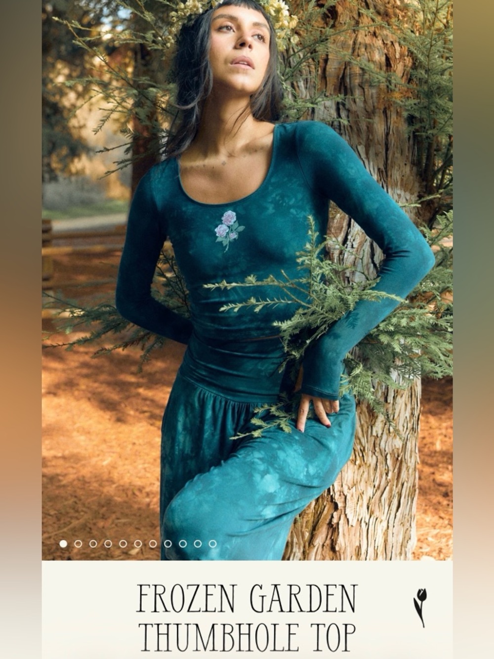 Purusha People NIB Frozen Garden Thumbhole Top